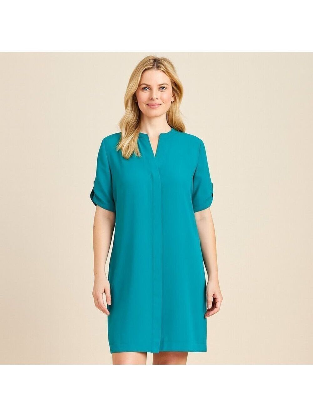 The Limited Teal Short Sleeve Shift Dress | Size 6 | EUC